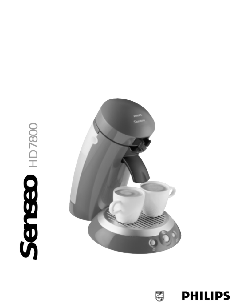 Philips Senseo HD7800 User's manual Philips Senseo HD7800 User's manual