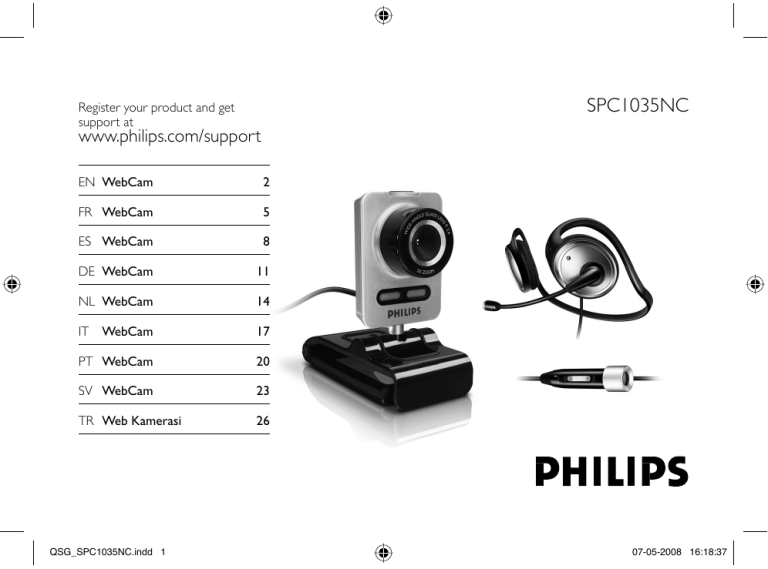 Philips SPC1035NC, SPC1035NC/00 User's manual Philips SPC1035NC, SPC1035NC/00 User's manual