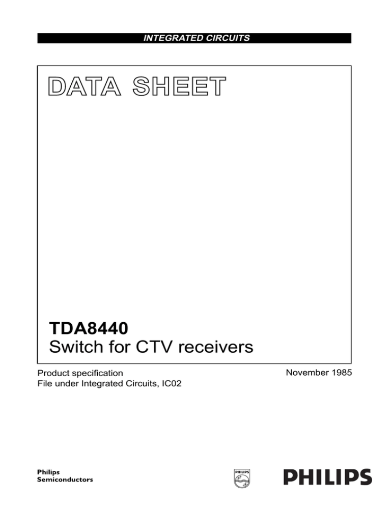 Philips TDA8440 User's manual Philips TDA8440 User's manual