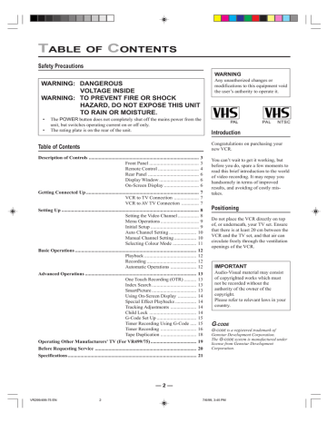 Philips VR299/75 User's Manual | Manualzz Philips VR299/75 User's Manual | Manualzz