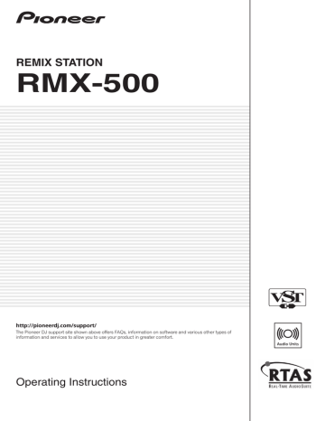 Pioneer RMX-500 User's manual Pioneer RMX-500 User's manual