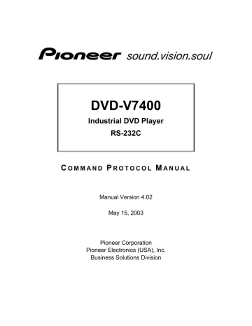 Pioneer DVD-V7400 Manual Manual | Manualzz