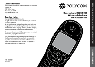 Polycom SpectraLink 8030 User guide | Manualzz