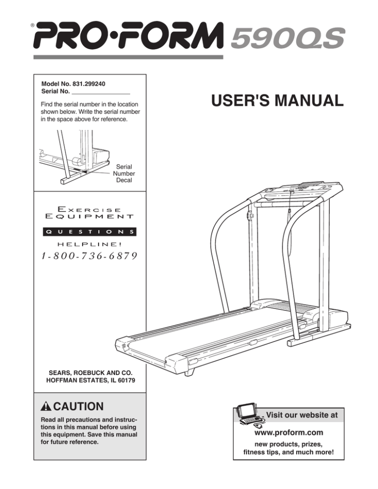 ProForm 590 QS User manual ProForm 590 QS User manual