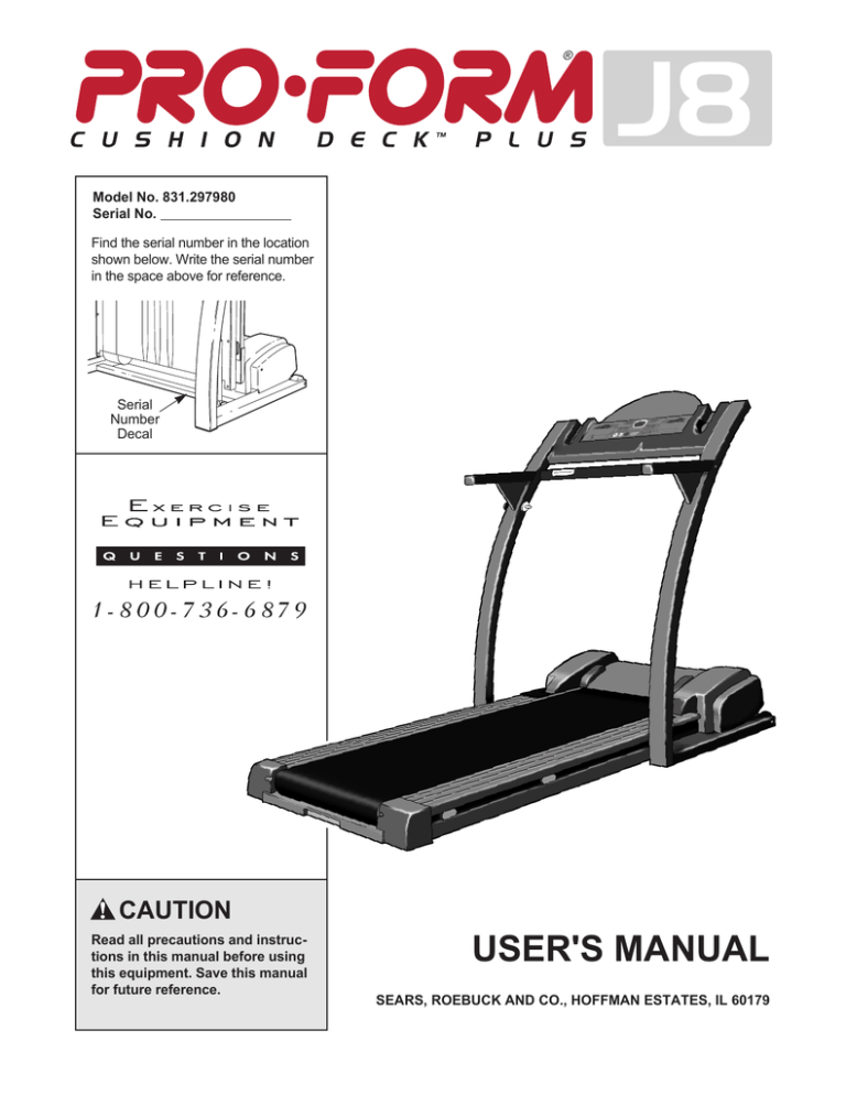 ProForm 831.29798 User manual ProForm 831.29798 User manual