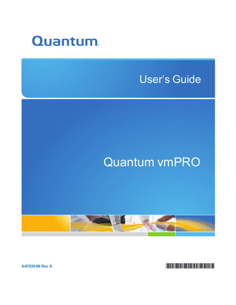 Quantum vmPRO 4000 User guide Quantum vmPRO 4000 User guide