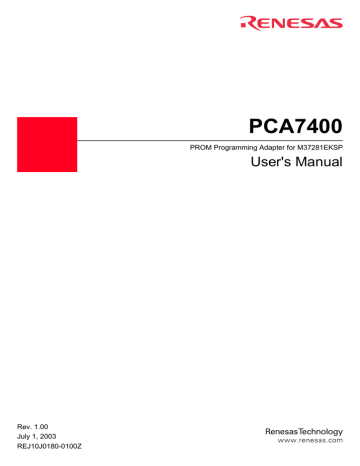 Renesas PCA7400 User's Manual | Manualzz