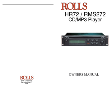 Rolls HR72 Owner's Manual | Manualzz