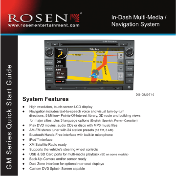 Rosen Entertainment Systems DS-GM0710 Quick Start Guide | Manualzz