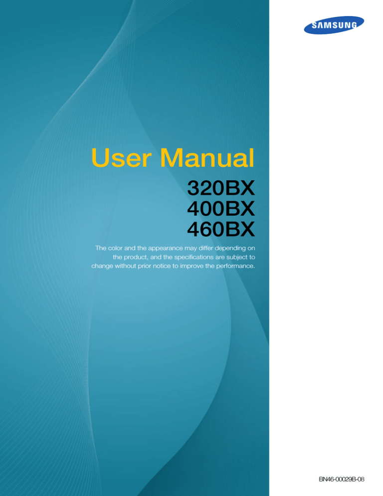 Samsung 460BX, 320BX, 400BX User manual Samsung 460BX, 320BX, 400BX User manual