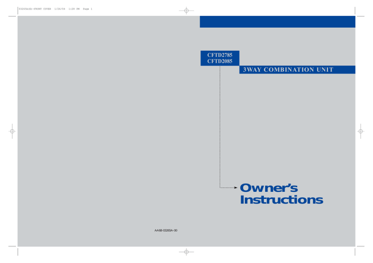 Samsung CFTD2785, AA68-03265A-00 User's manual Samsung CFTD2785, AA68-03265A-00 User's manual