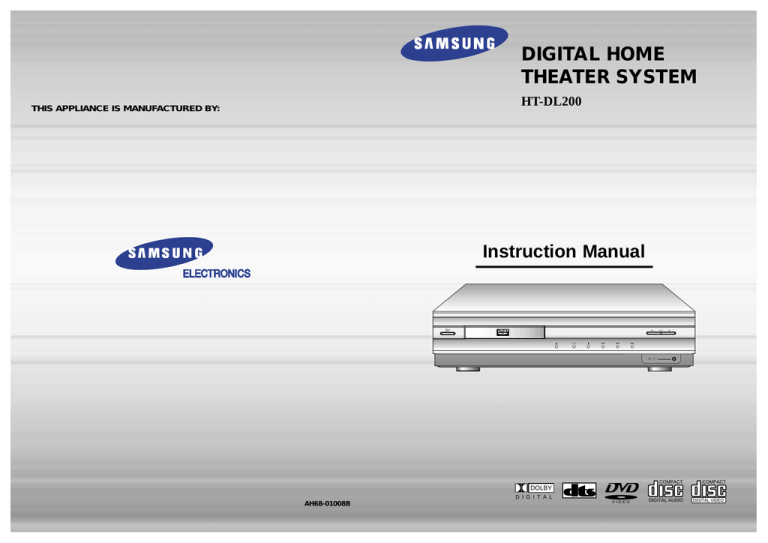 Samsung AH68-01008B, HT-DL200 User's manual Samsung AH68-01008B, HT-DL200 User's manual