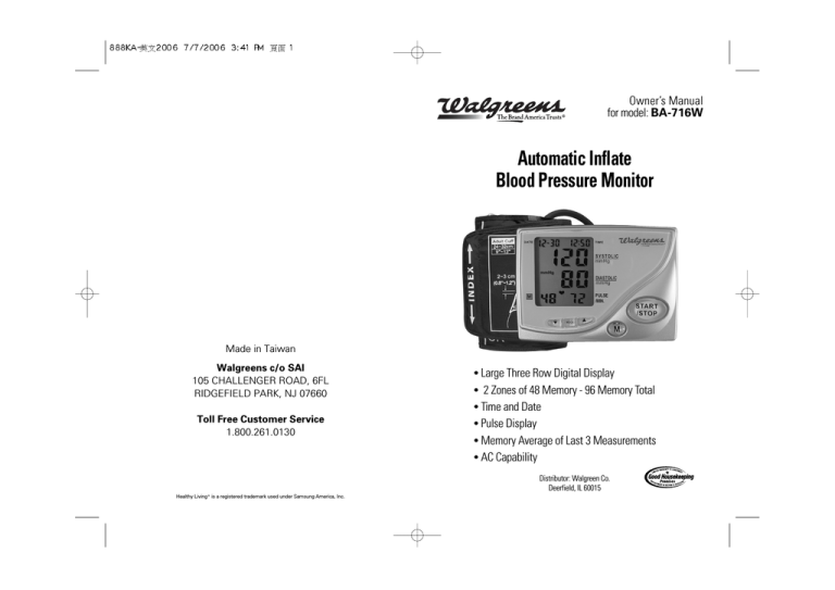 Samsung BA-716W User's manual Samsung BA-716W User's manual