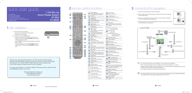 Samsung HT-BD2, BLU-RAY HT-BD2 User manual Samsung HT-BD2, BLU-RAY HT-BD2 User manual