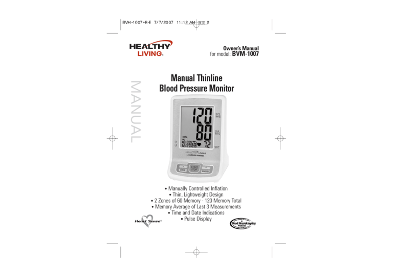 Samsung BVM-1007 User's manual Samsung BVM-1007 User's manual