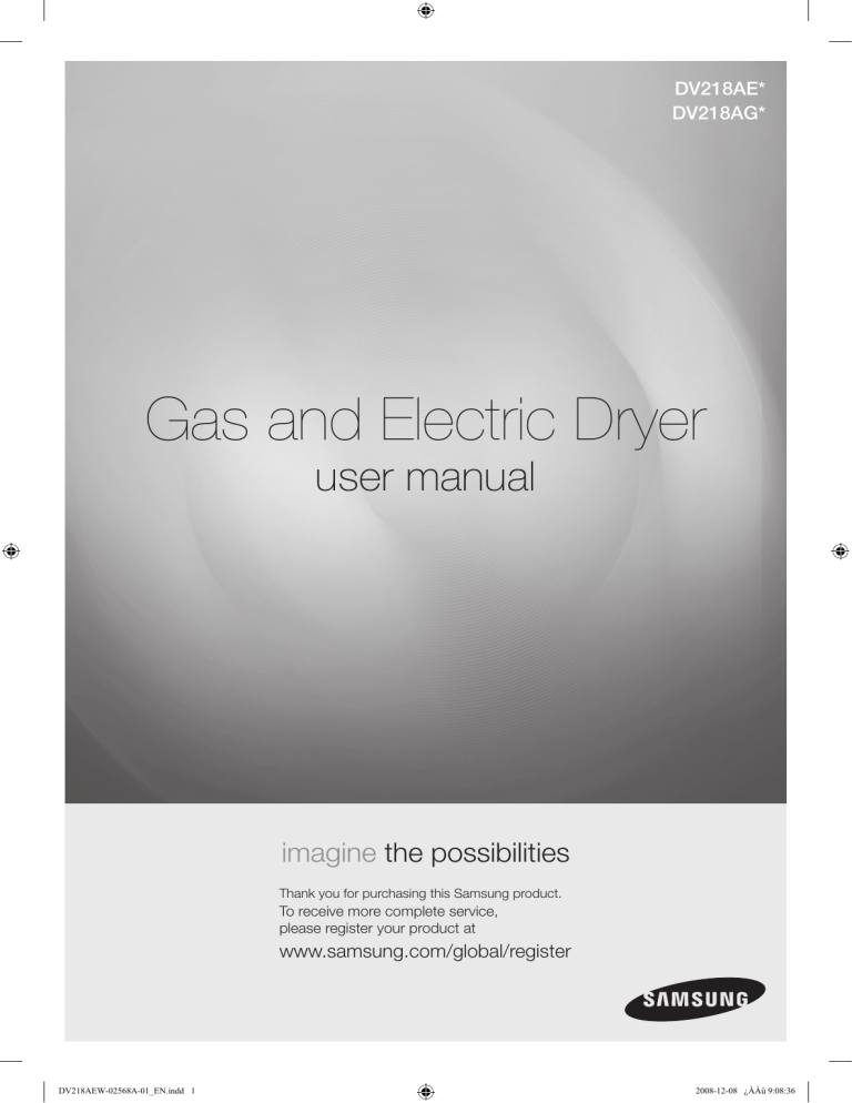 Samsung DV209 User's manual Samsung DV209 User's manual