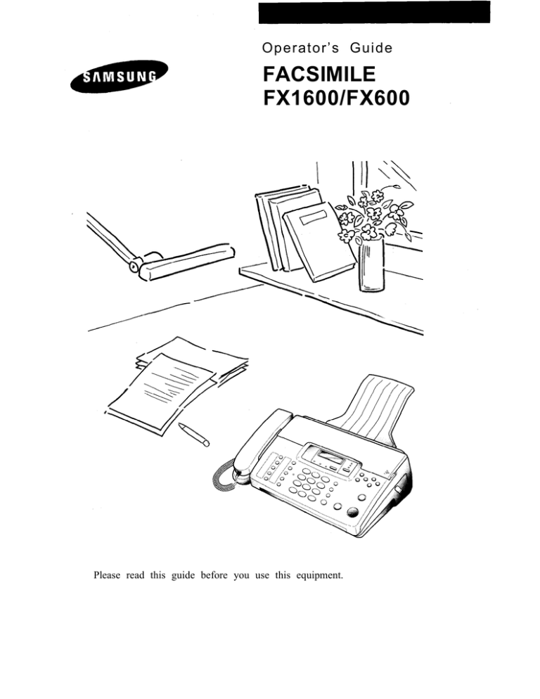 Samsung FX1600 User's manual Samsung FX1600 User's manual