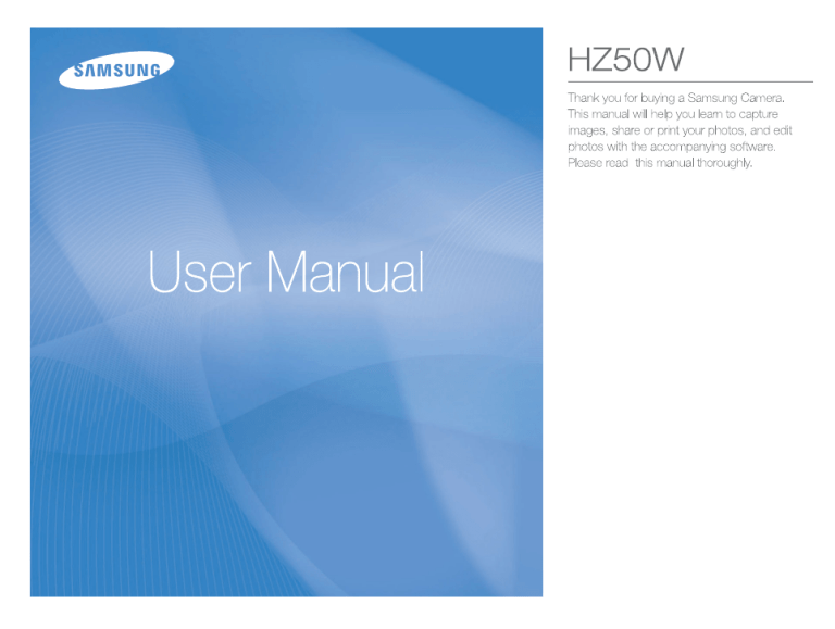 Samsung SAMSUNG HZ50W, 14MP User's manual Samsung SAMSUNG HZ50W, 14MP User's manual