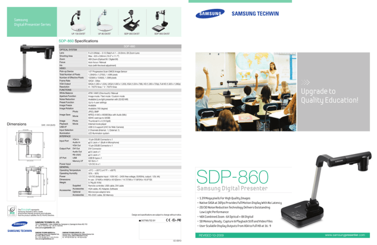 Samsung SDP-860 User's manual Samsung SDP-860 User's manual