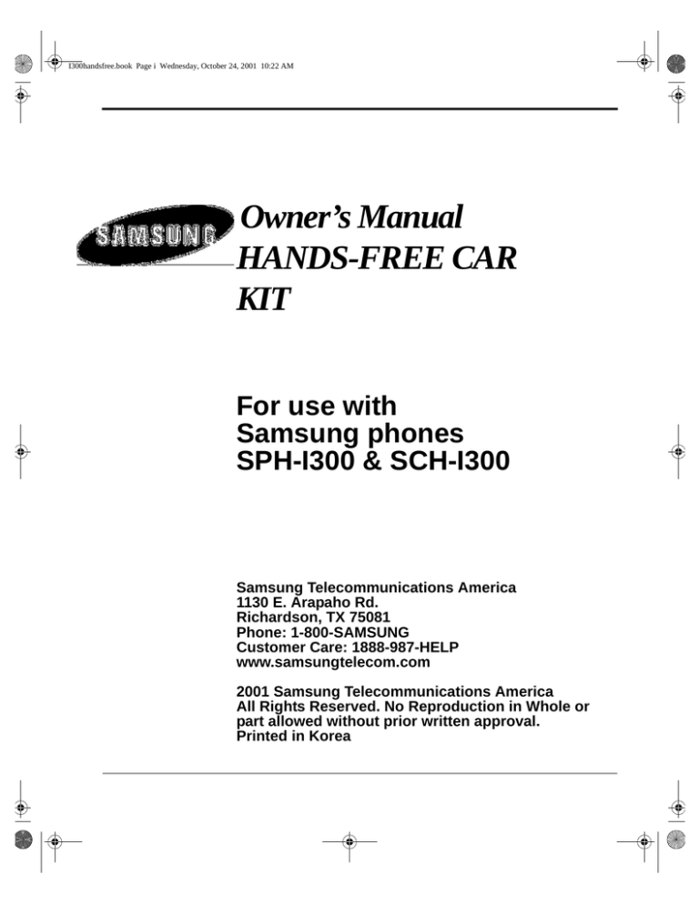 Samsung SCH-I300 User manual Samsung SCH-I300 User manual
