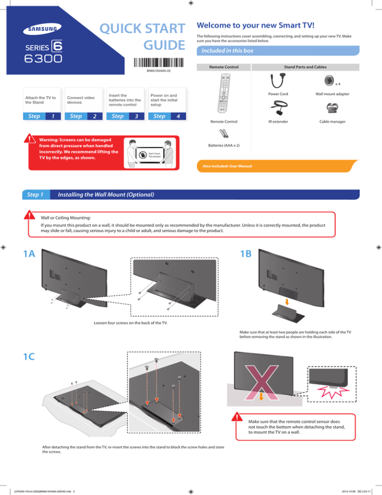 Samsung UN75F6300AFXZA User manual Samsung UN75F6300AFXZA User manual