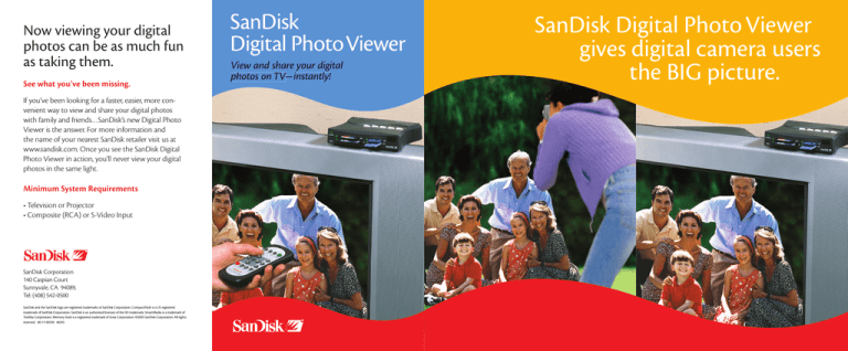 SanDisk Digital Photo Viewer User's manual SanDisk Digital Photo Viewer User's manual