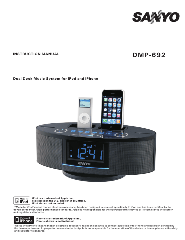 Sanyo DMP-692 User manual Sanyo DMP-692 User manual