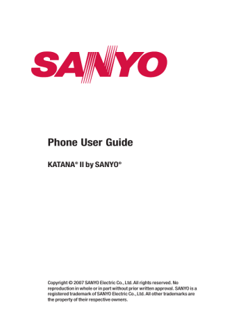 Sanyo Katana II User guide | Manualzz Sanyo Katana II User guide | Manualzz