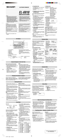 Sharp EL-6910 Owner's Manual | Manualzz Sharp EL-6910 Owner's Manual | Manualzz