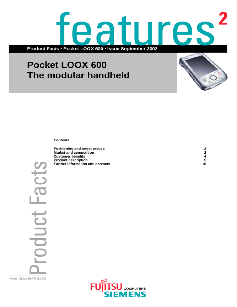 Siemens Fujitsu Pocket LOOX Modular Handheld 600 User manual Siemens Fujitsu Pocket LOOX Modular Handheld 600 User manual