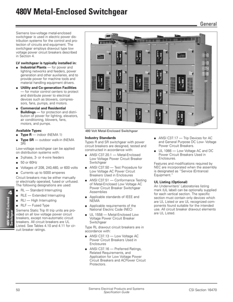 Siemens Switch 480V User manual Siemens Switch 480V User manual