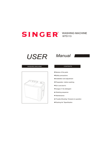 Singer WT5113 User's Manual | Manualzz