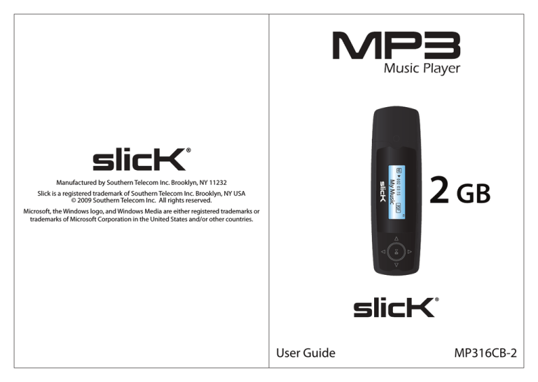 Slick MP316CB-2 User manual Slick MP316CB-2 User manual