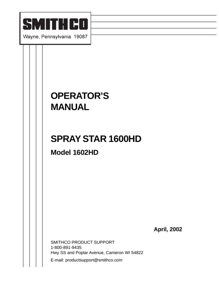 Smith Corona 1602HD User manual Smith Corona 1602HD User manual