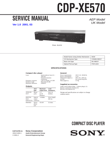 Sony Ericsson CDP-XE570 User's manual Sony Ericsson CDP-XE570 User's manual