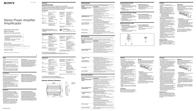 Sony 4-151-113-11 (1) User's manual Sony 4-151-113-11 (1) User's manual
