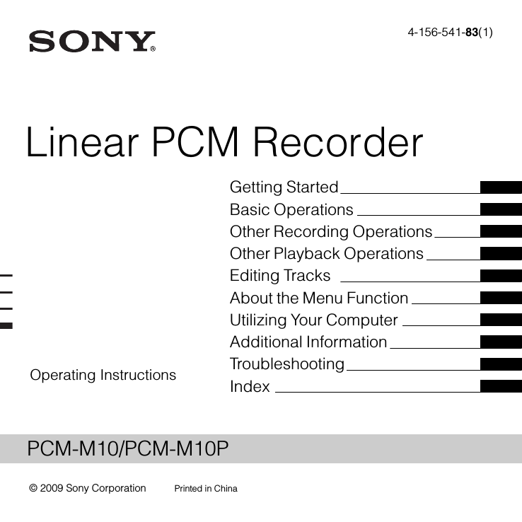 Sony 4-156-541-83(1) User's manual Sony 4-156-541-83(1) User's manual