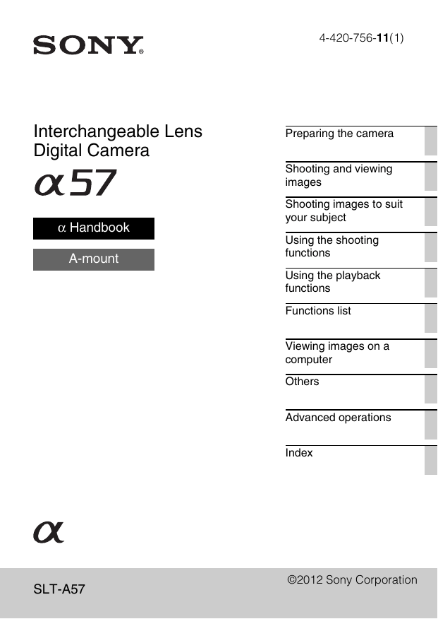 Sony A57 User's manual Sony A57 User's manual