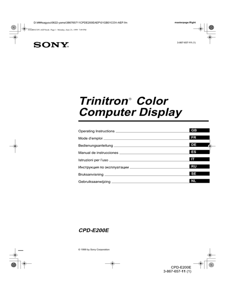 Sony CPD-E200E User's manual Sony CPD-E200E User's manual