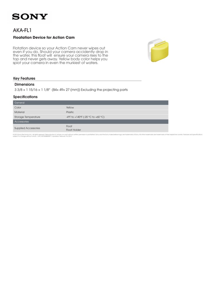 Sony AKA-FL1 Specification Sony AKA-FL1 Specification