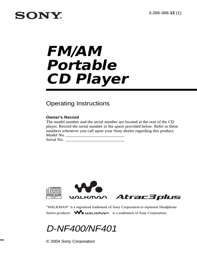 Sony Atrac3/MP3 User's manual Sony Atrac3/MP3 User's manual
