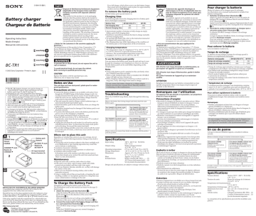 Sony BC-TR1 Manual de usuario Sony BC-TR1 Manual de usuario