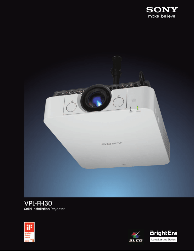 Sony BRIGHTERA VPL-FH30 User's manual Sony BRIGHTERA VPL-FH30 User's manual