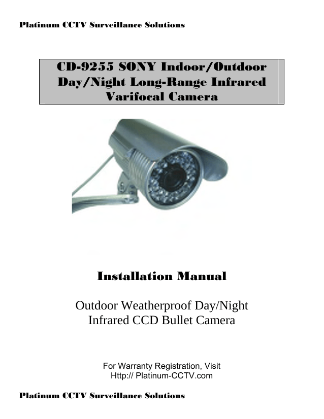 Sony CD-9255 User's manual Sony CD-9255 User's manual