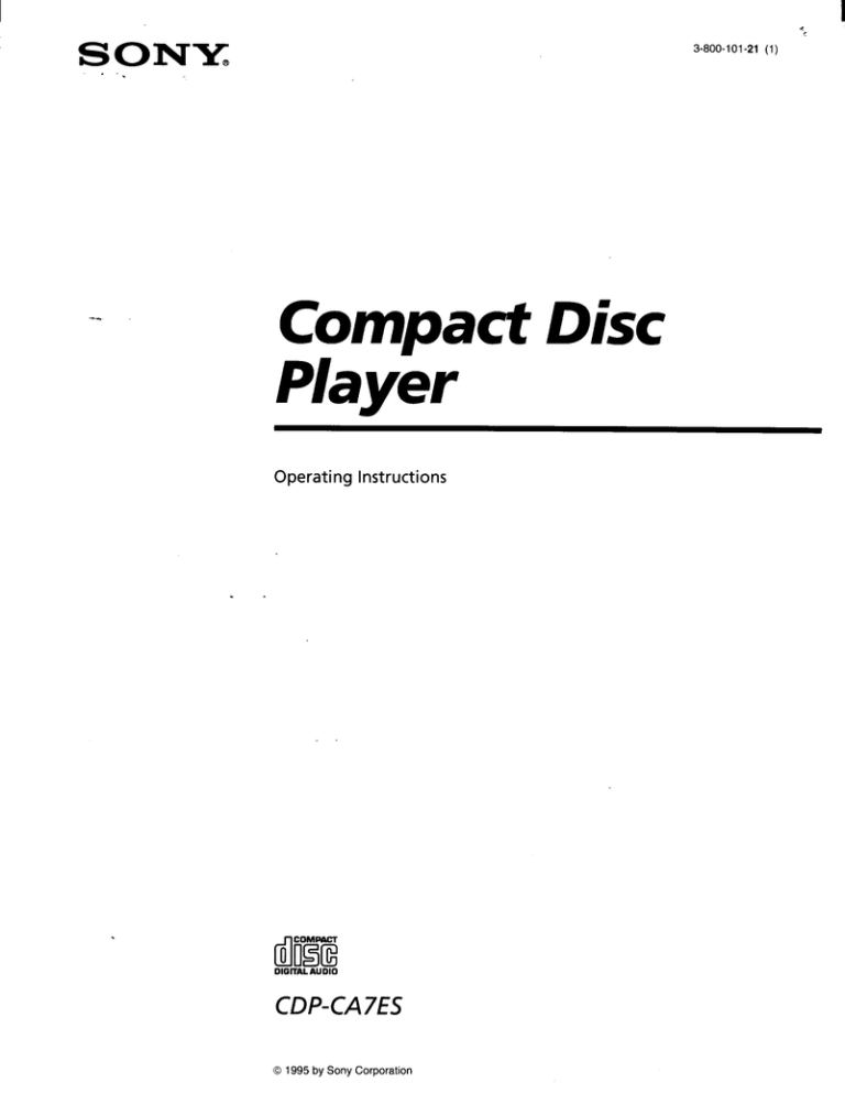 Sony CDP-CA7ES Operating instructions Sony CDP-CA7ES Operating instructions