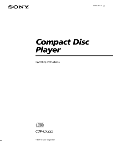 Sony CDP-CX225 Operating instructions | Manualzz Sony CDP-CX225 Operating instructions | Manualzz
