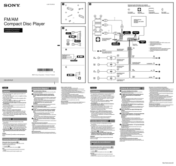 Sony CDX-GT575UP Installation guide Sony CDX-GT575UP Installation guide
