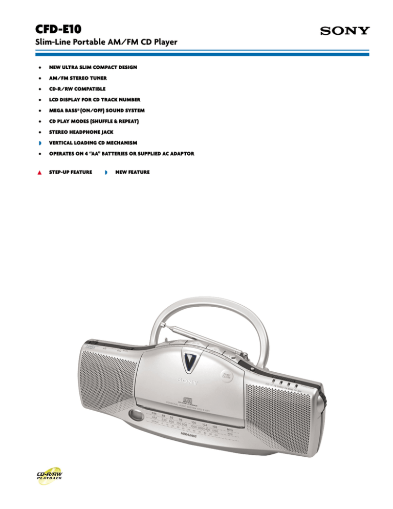 Sony CFD-E10 User's manual Sony CFD-E10 User's manual
