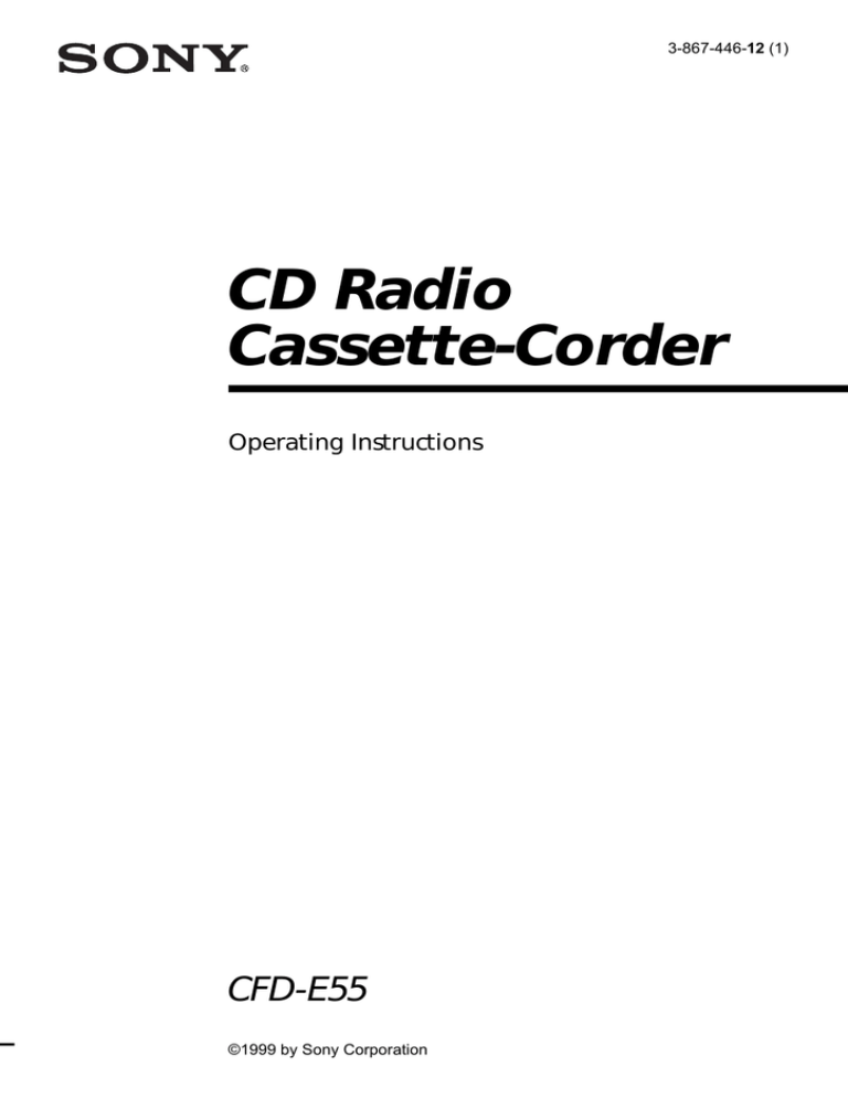 Sony CFD-E55 User's manual Sony CFD-E55 User's manual