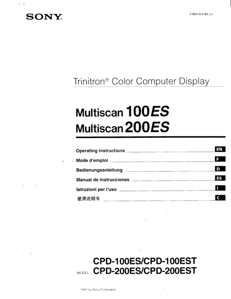 Sony CPD-100ES/L Operating instructions Sony CPD-100ES/L Operating instructions